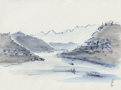 Entrée des gorges Yiang-Tseu Kiang