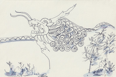 Jardin Yu-Yuan, mur en forme de dragon - Shangaï
