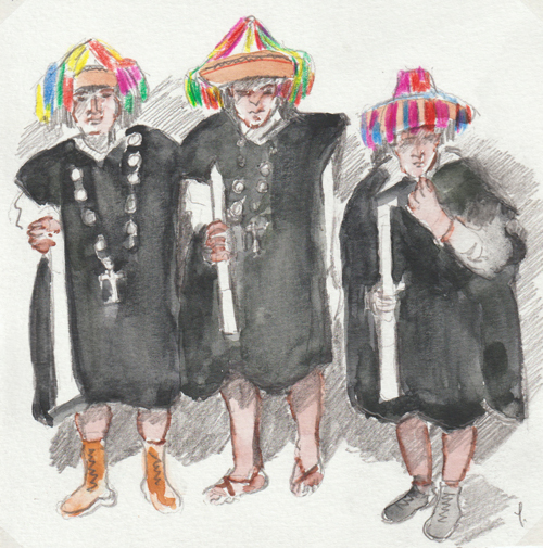 Grands chapeaux ornés de rubans multicolor
